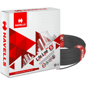 Havells Life Line Plus 1 Sq. mm Single Core HRFR PVC Insulated Flexible Cable 90 m Black WHFFDNA11X0
